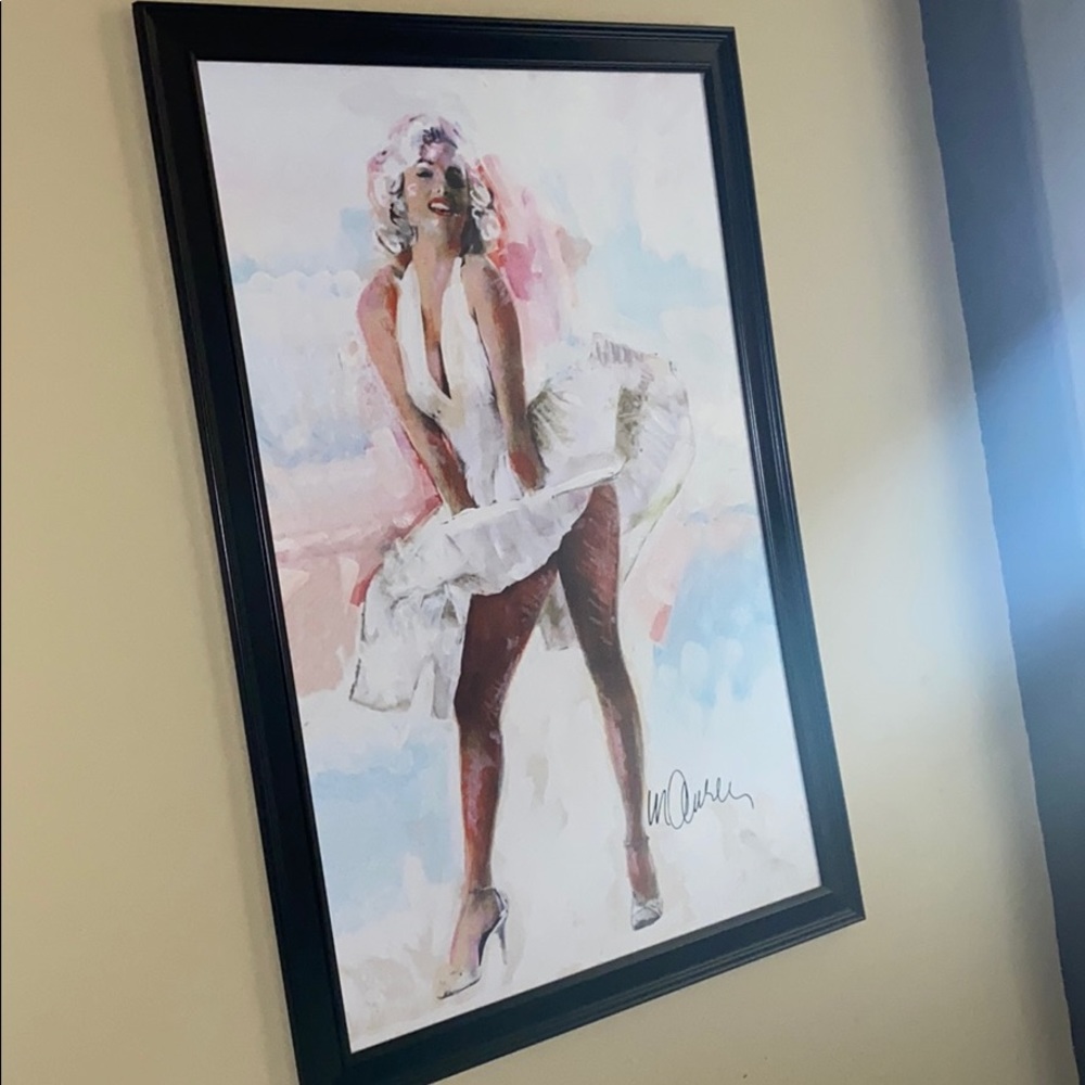 HUGE CANVAS MARILYN MONROE FRAMED PAINTING